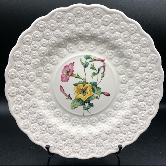 4 Spode Copeland Plates 9.25” Provincial Flowers Heath Campanula Petunia etc EXC - Picture 5 of 10